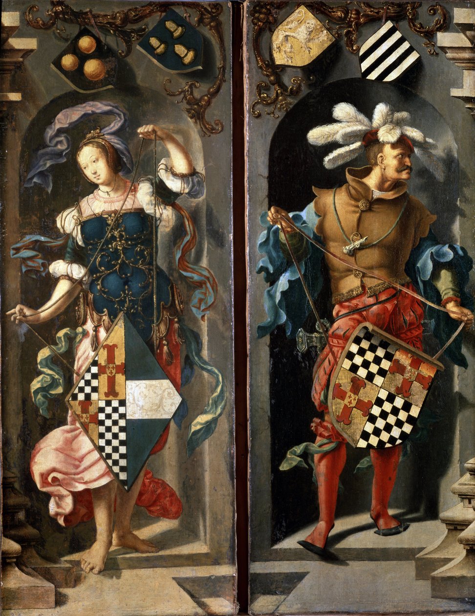 Die Heilung des Blinden von Jericho (Seitenpaneel) von Lucas van Leyden