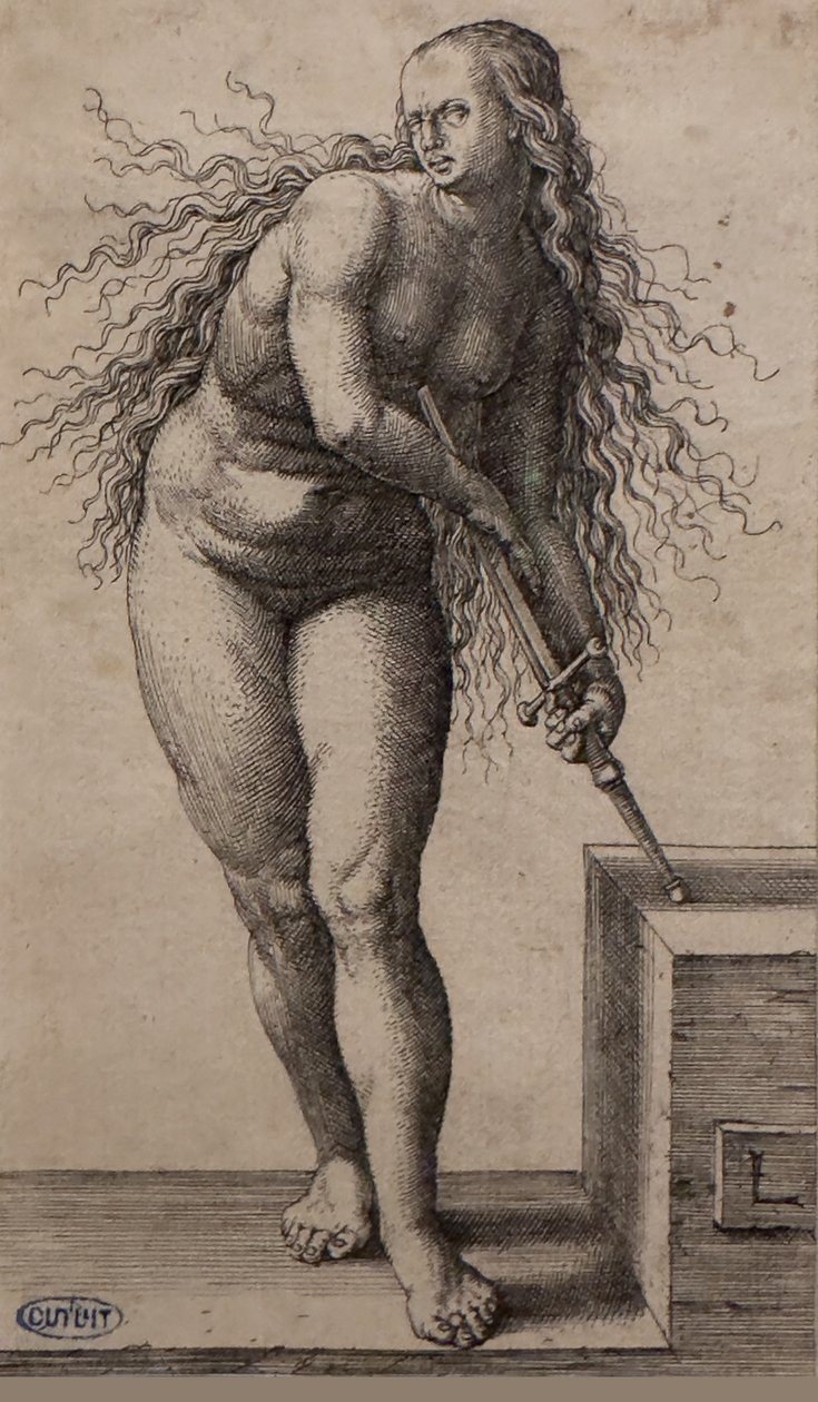 Lucretias Selbstmord, zwischen 1514 und 1515 von Lucas van Leyden