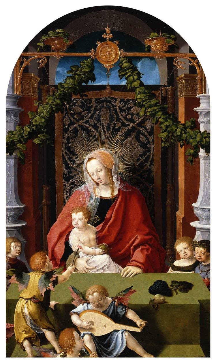 Maria mit dem Kind und Engeln von Lucas van Leyden