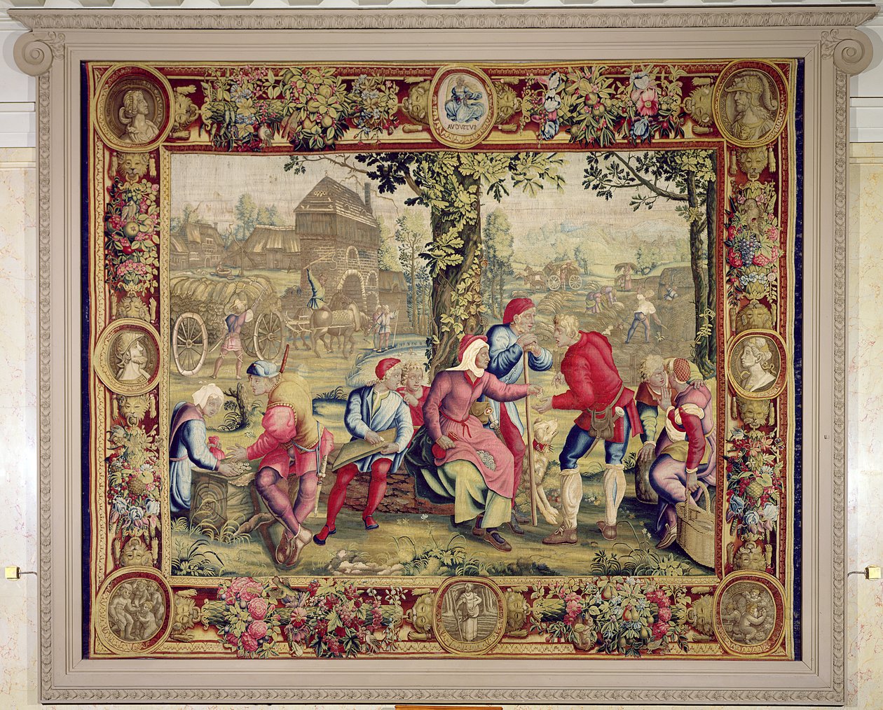 Bezahlung der Erntearbeiter, Gobelins-Werkstatt (Wandteppich) von Lucas van Leyden