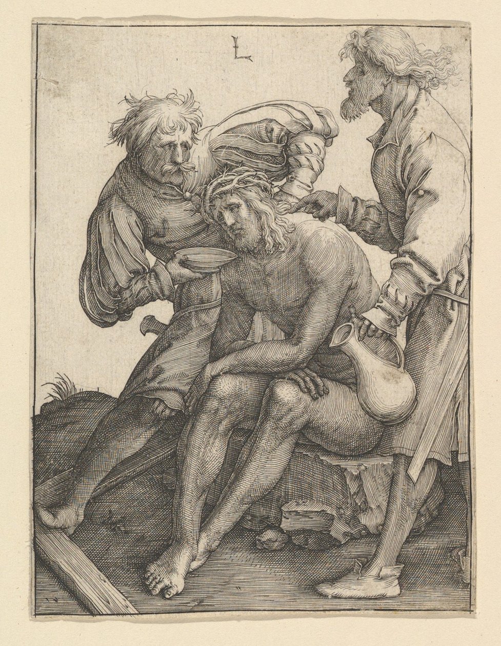 Soldaten geben Christus zu trinken, ca. 1512 von Lucas van Leyden