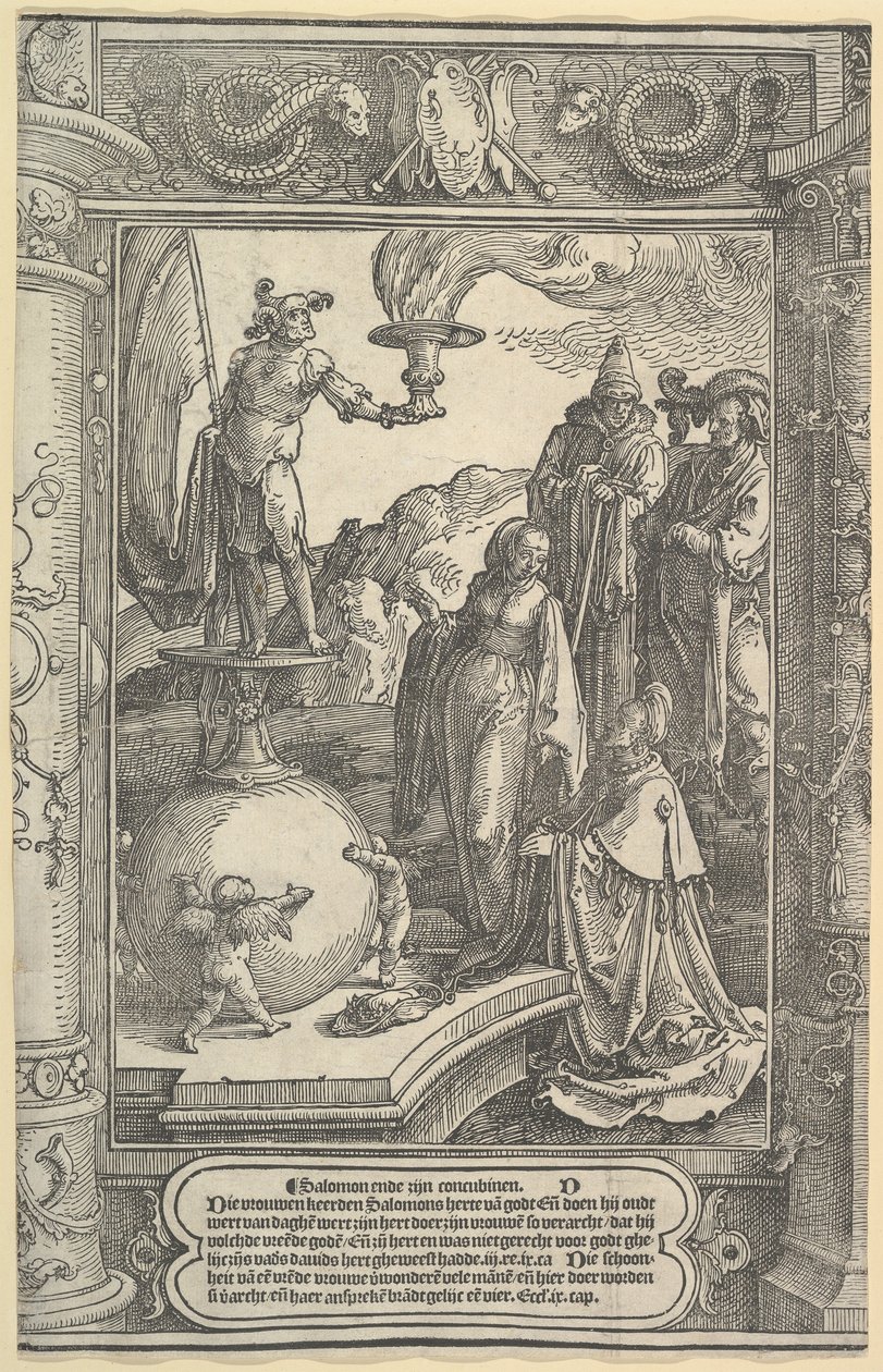 Salomos Götzendienst [1 Könige, 11:1-8] von Lucas van Leyden