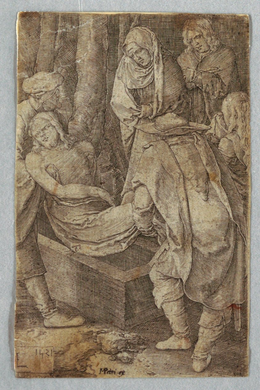 Die Grablegung, aus Die Passion von Lucas van Leyden