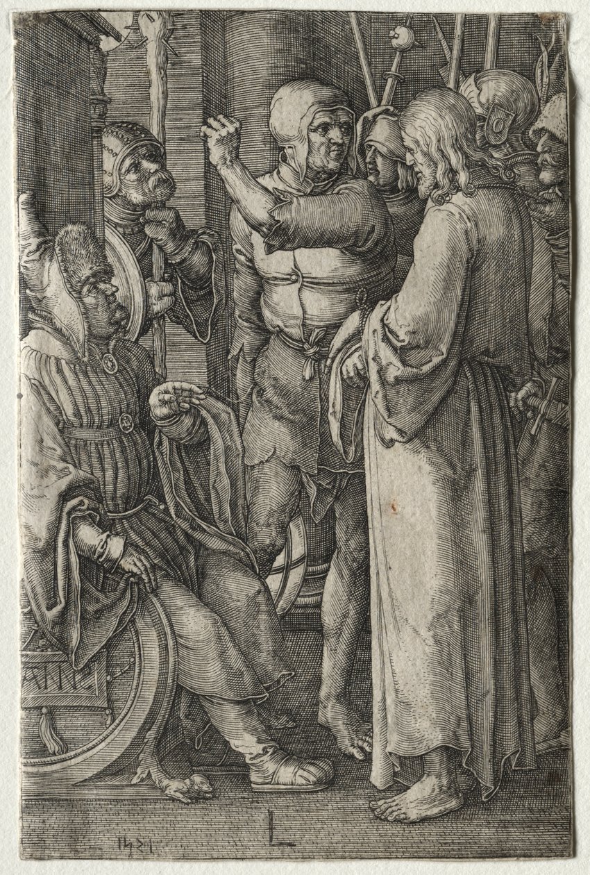 Die Passion: Christus vor dem Hohenpriester von Lucas van Leyden