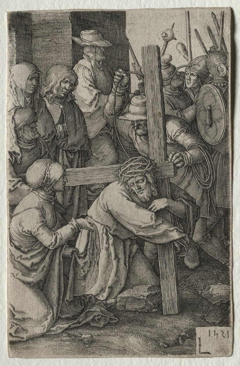 Die Passion: Christus trägt das Kreuz, 1521 von Lucas van Leyden