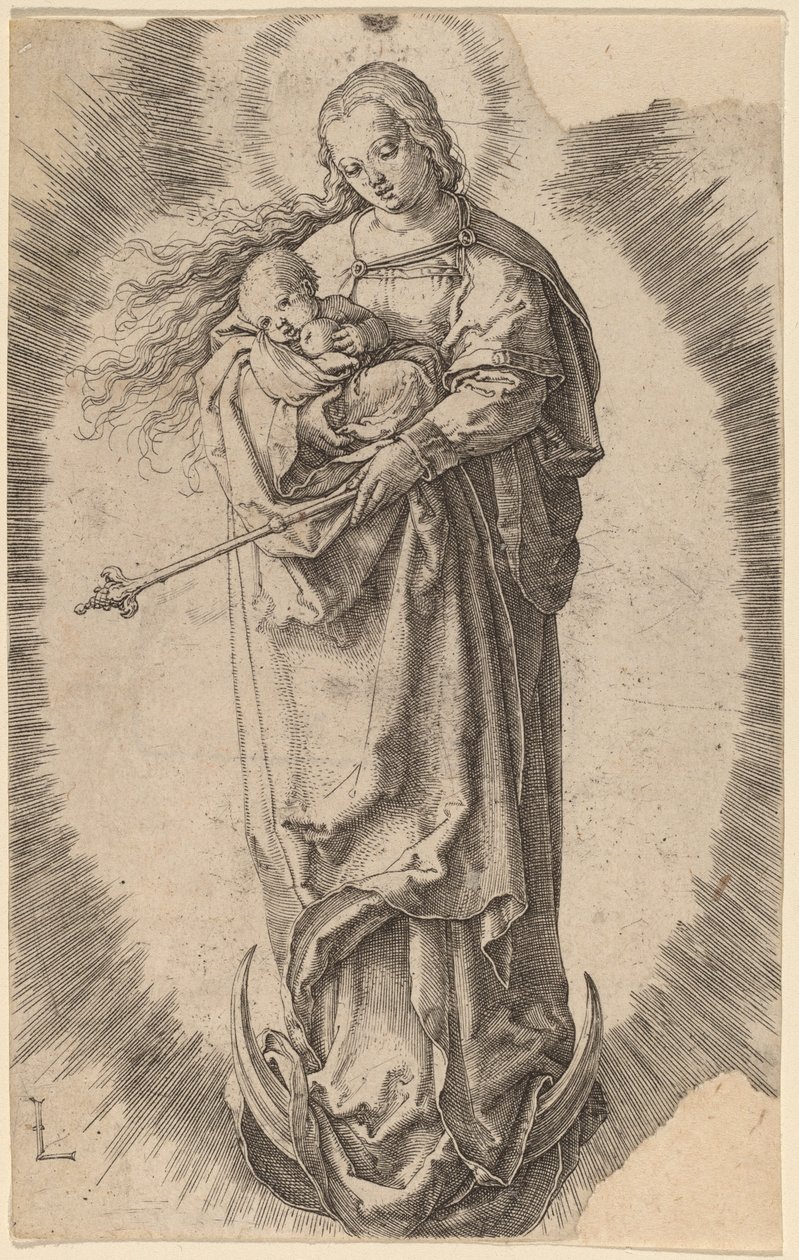 Die Jungfrau und das Kind auf der Mondsichel von Lucas van Leyden