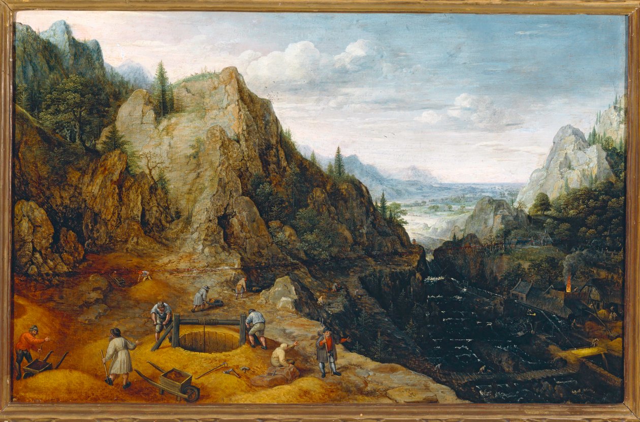 Landschaft mit Eisenwerken von Lucas van Valckenborch