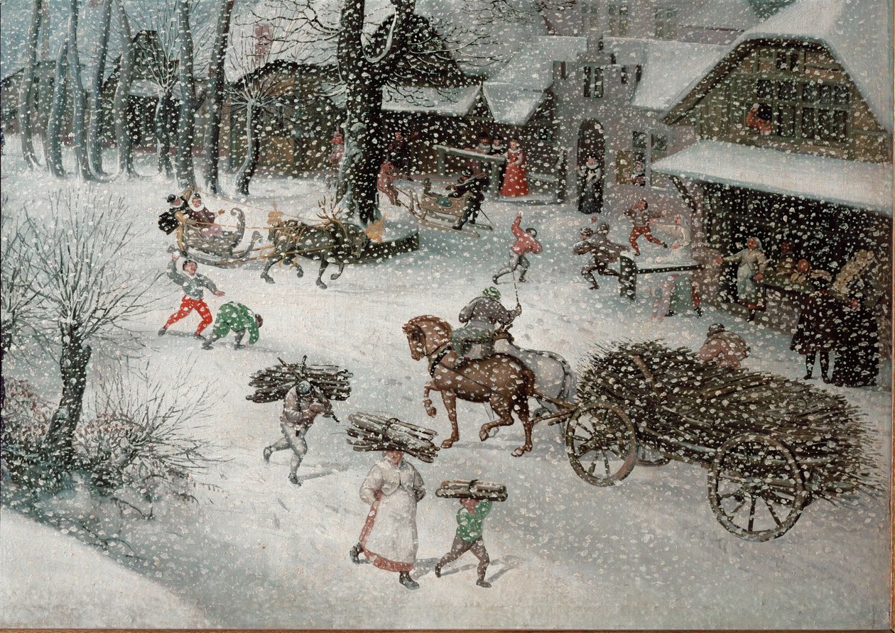 Winter (Februar) (Detail) von Lucas van Valckenborch