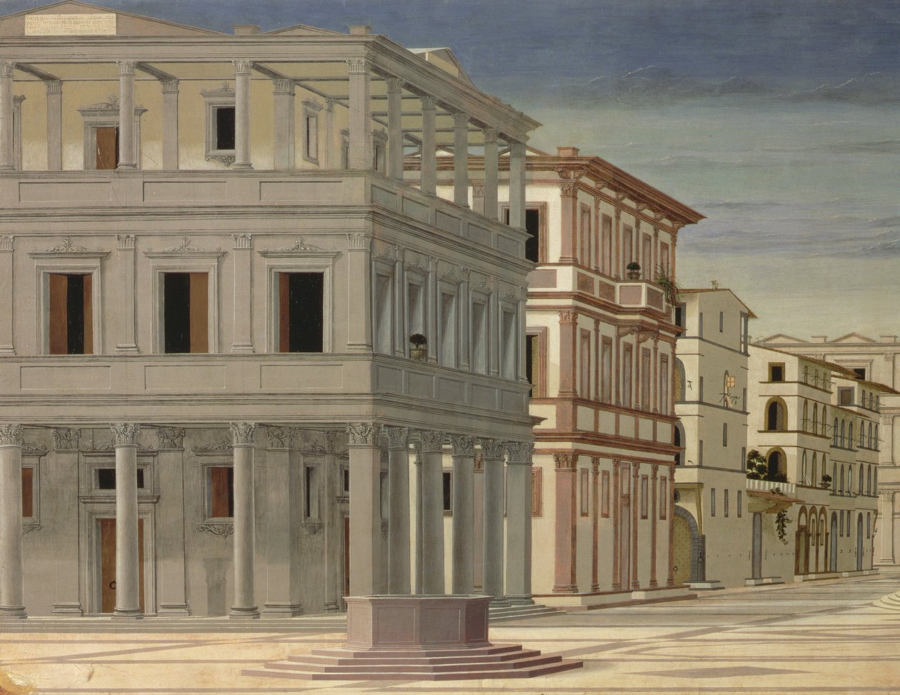 Ansicht einer idealen Stadt oder Die Stadt Gottes (Detail) von Luciano Laurana