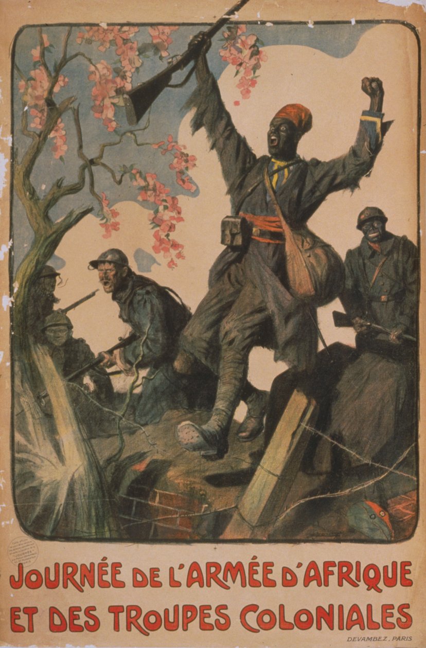 Plakat zur Feier der Einheit der französischen und kolonialen Streitkräfte von Lucien Hector Jonas