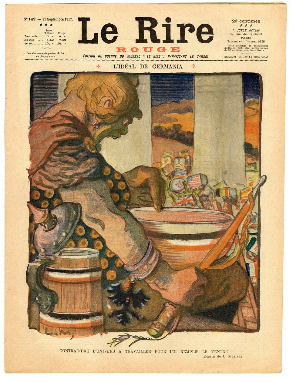 Titelblatt von "Le Rire rouge", Satirische in Farben von Lucien Metivet