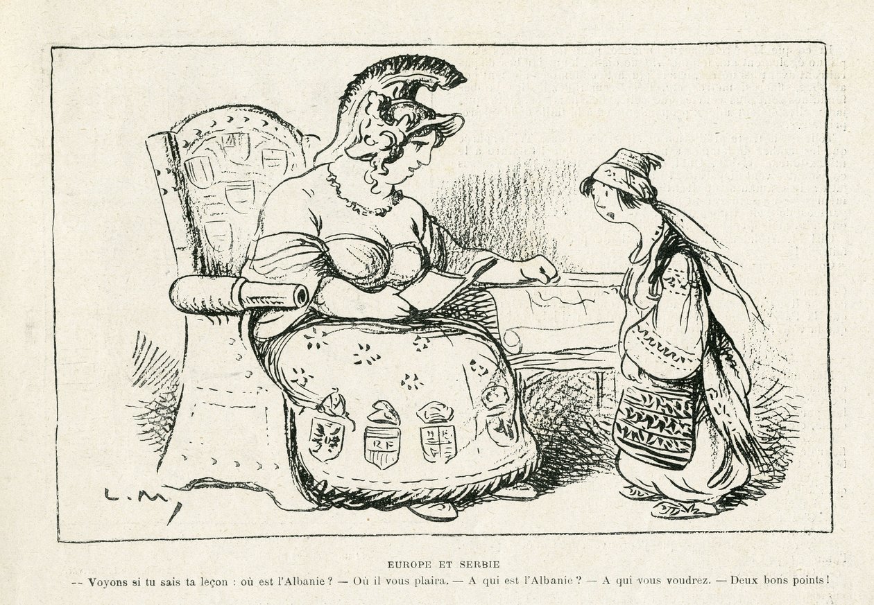 Illustration in Le Rire, 01/11/13 - Europa und Serbien - Krieg von 14-18 (Gravur) von Lucien Metivet