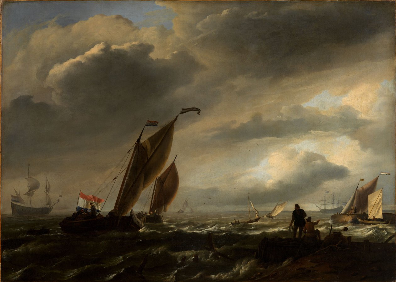 Leicht bewegte See mit Schiffen von Ludolf Backhuysen
