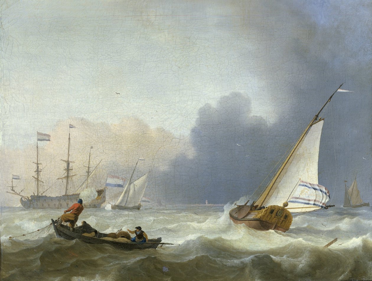 Stürmische See mit einer niederländischen Yacht von Ludolf Bakhuysen
