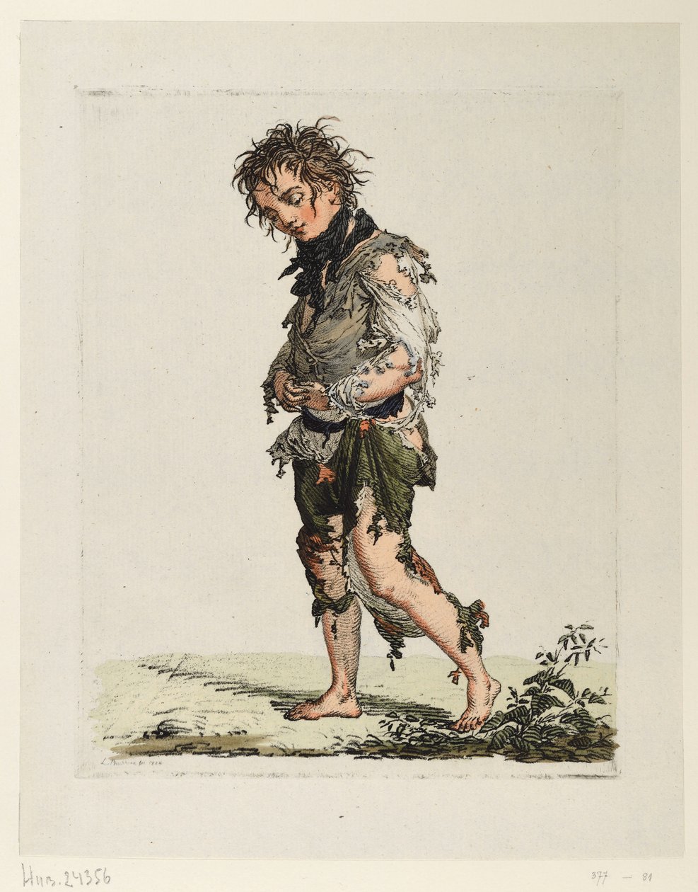 Schreitender Betteljunge von Ludwig Buchhorn