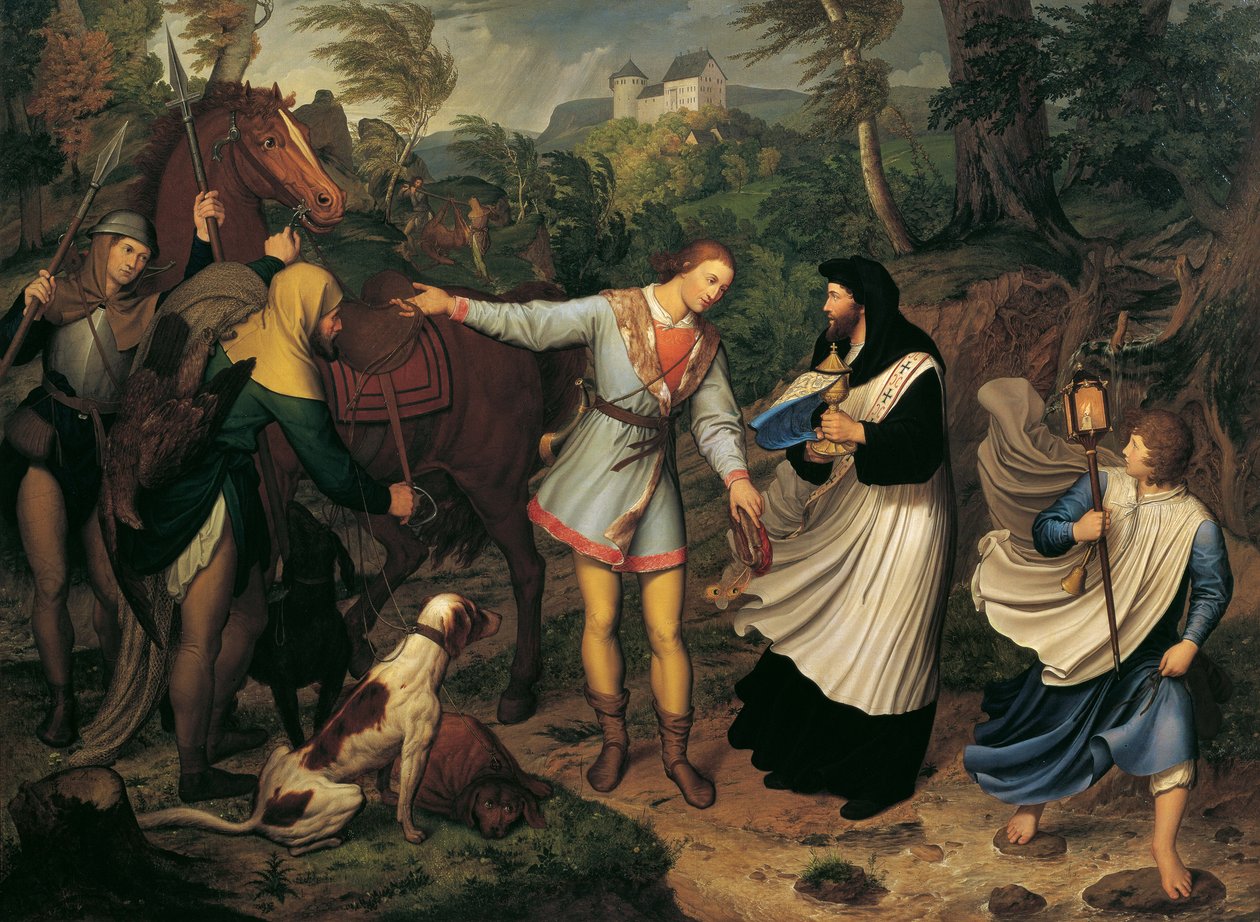 Rudolf von Habsburg und der Priester, 1828 von Ludwig Ferdinand Schnorr von Carolsfeld