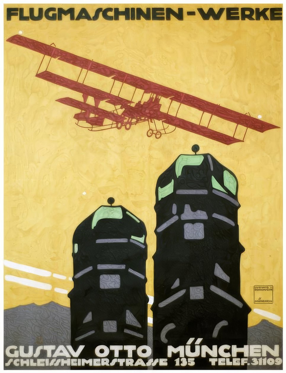 Flugmaschinen – Werke, Gustav Otto München von Ludwig Hohlwein