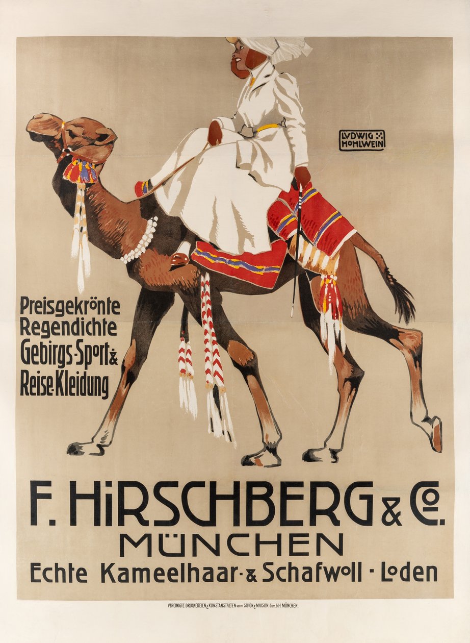 Hirschberg & Co. Sport- und Reisekleidung, 1907 von Ludwig Hohlwein