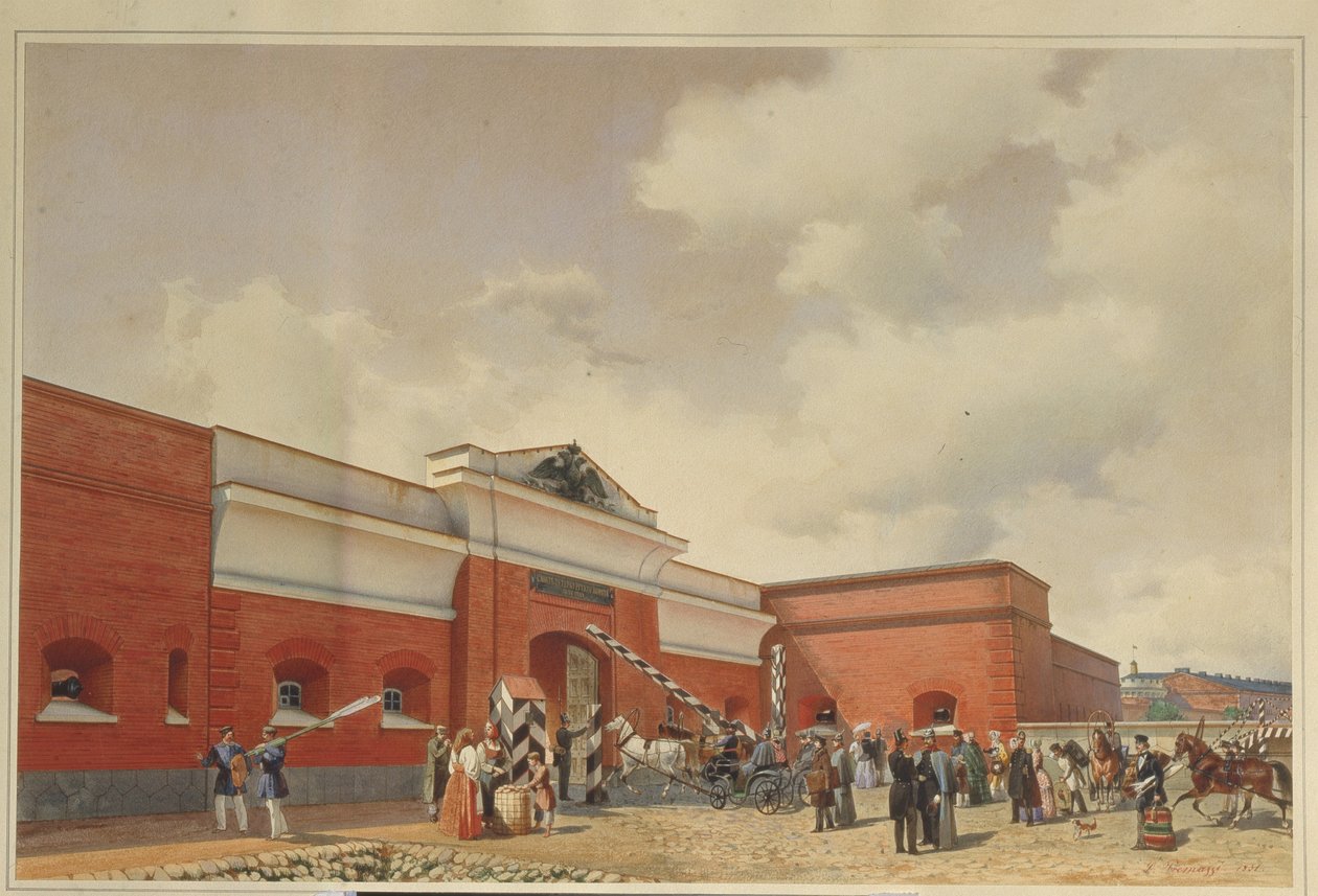 Die Kronstädter Seefestung Die Sankt Petersburger Tore, 1850 von Ludwig Premazzi