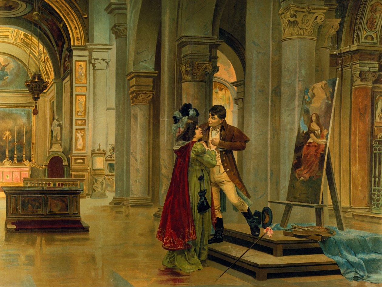 Szene aus Tosca von Giacomo Puccini von Luigi Morgari