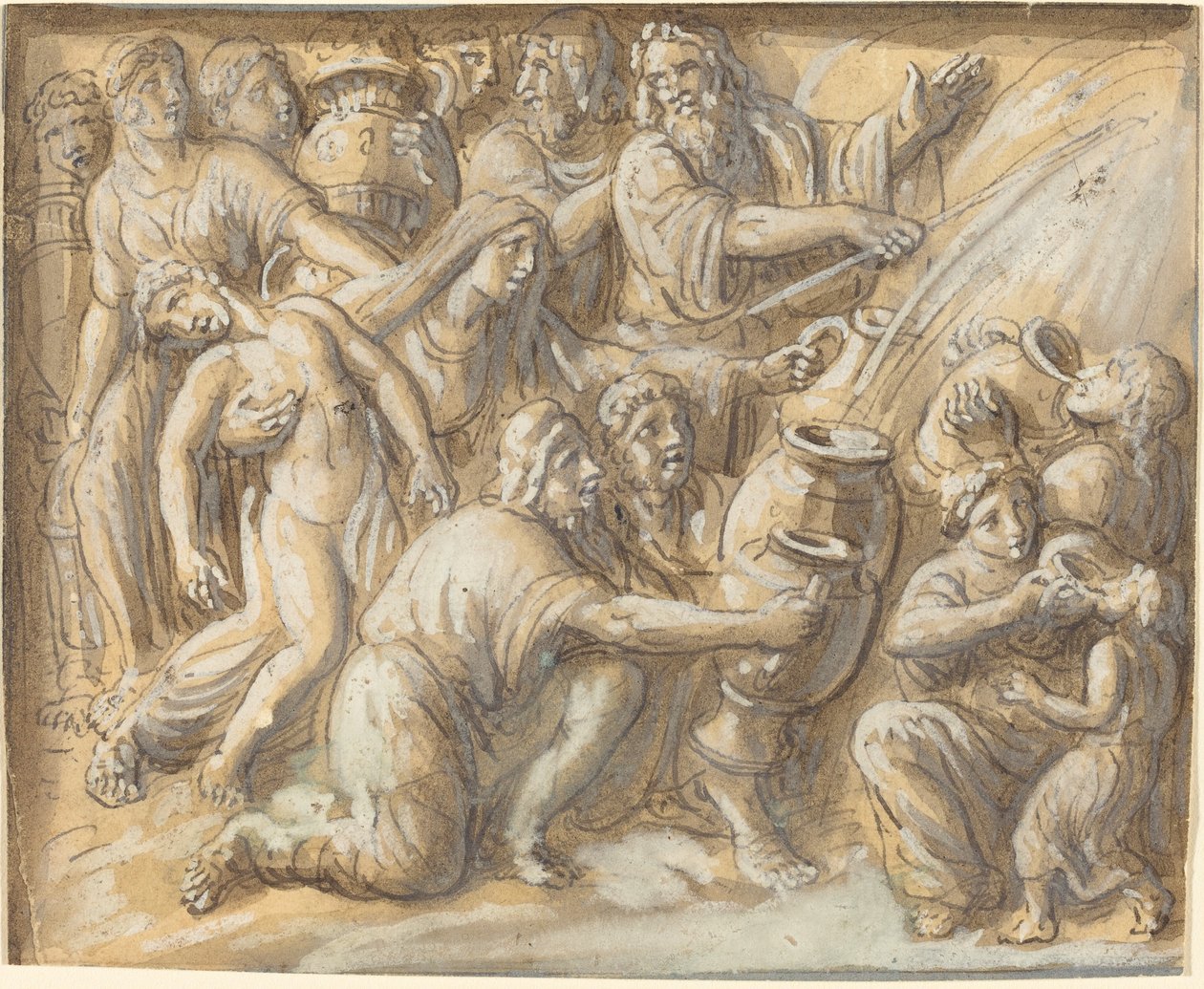 Moses schlägt Wasser aus dem Felsen von Luigi Ademollo