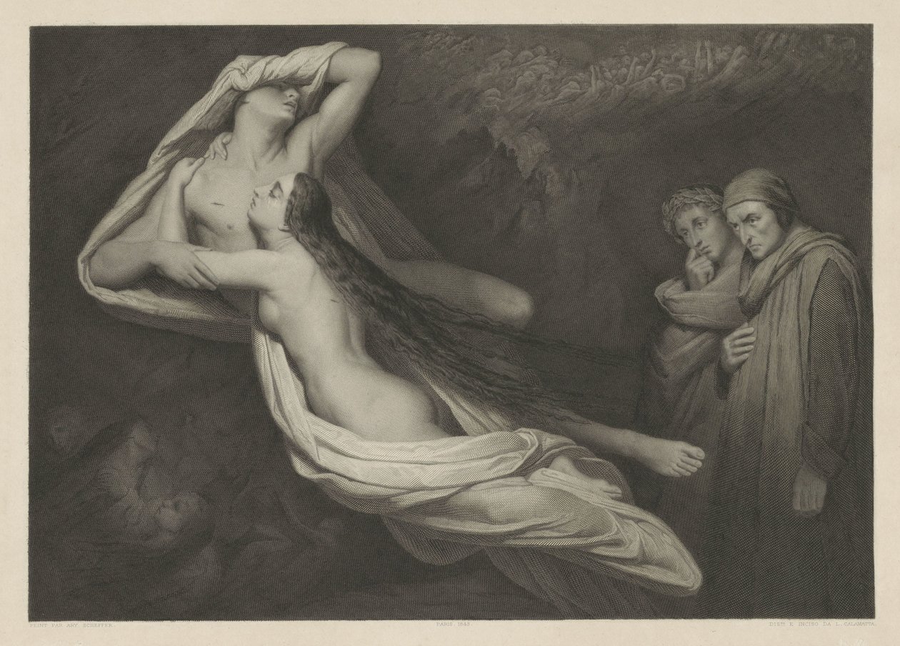 Francesca da Rimini und Paolo Malatesta von Luigi Calamatta