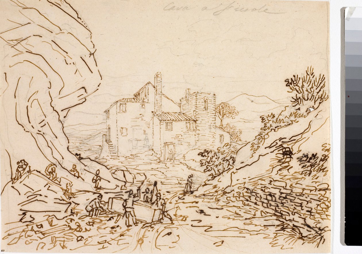 Arbeiter in einem Steinbruch in Fiesole, nahe Florenz von Luigi Garibbo