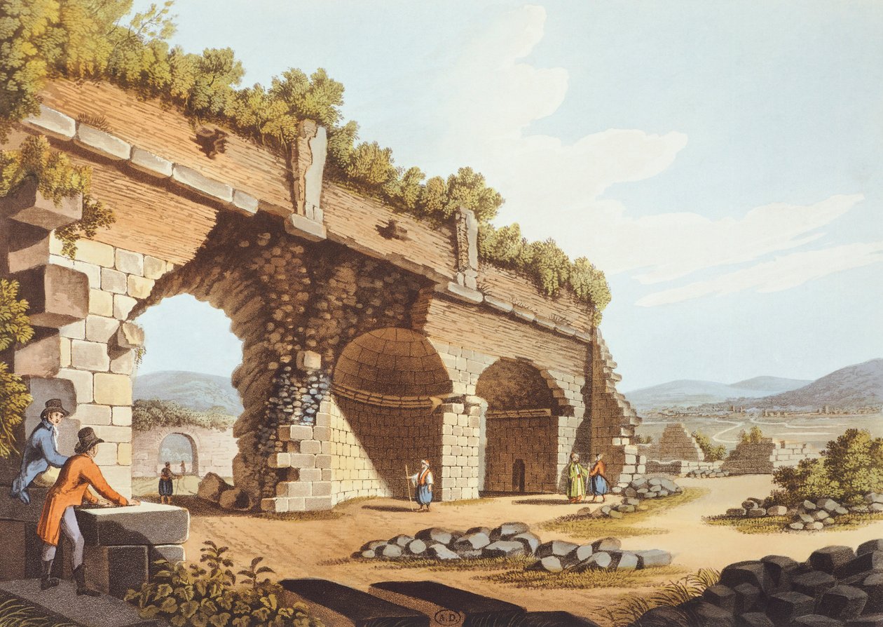 Europäische Reisende vor dem Tempel der Diana in Ephesus von Luigi Mayer