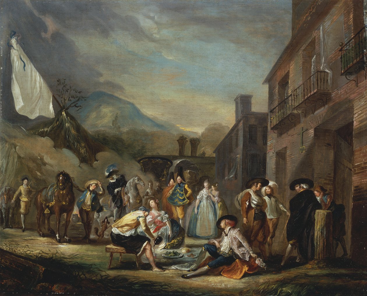 Ein Picknick in einem Landgasthof von Luis Paret y Alcazar