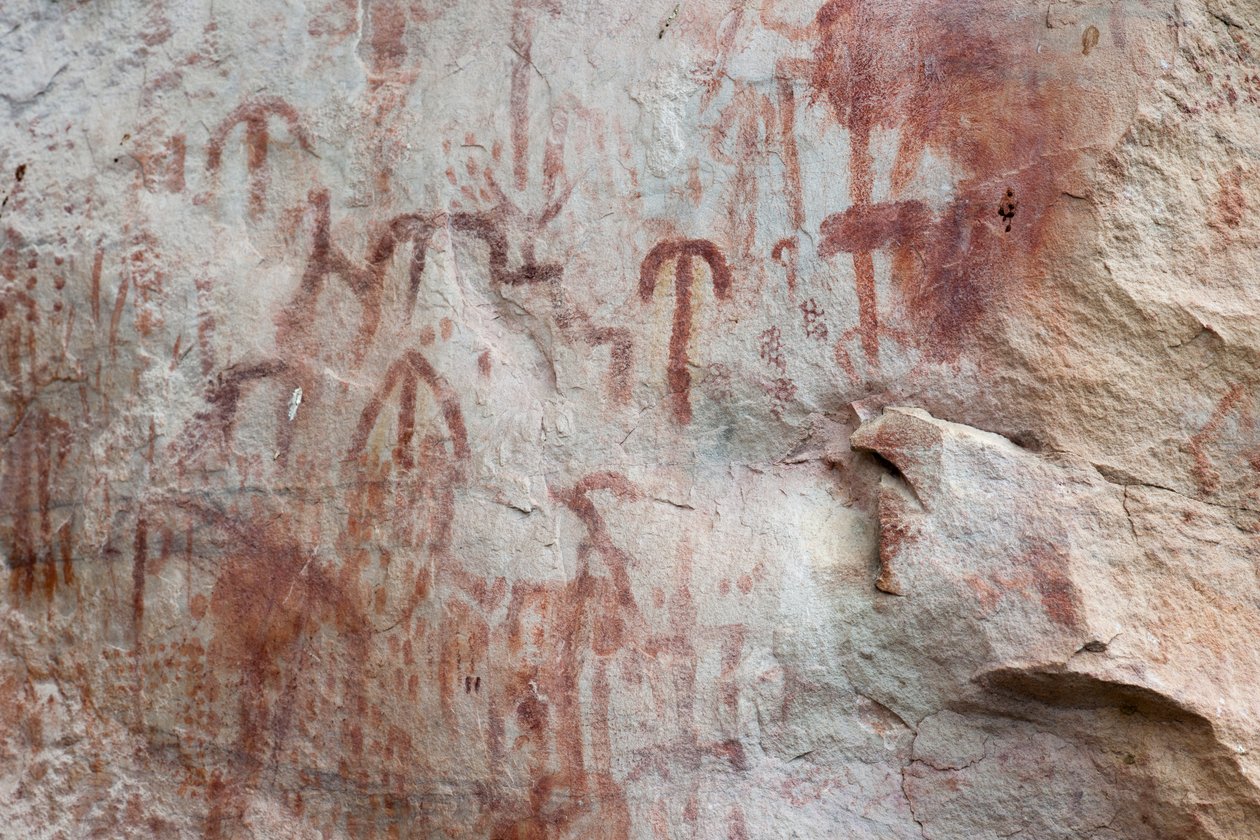 Piktografie, Faical, San Ignacio, Cajamarca, Peru, 2015 von Luis Rosendo.