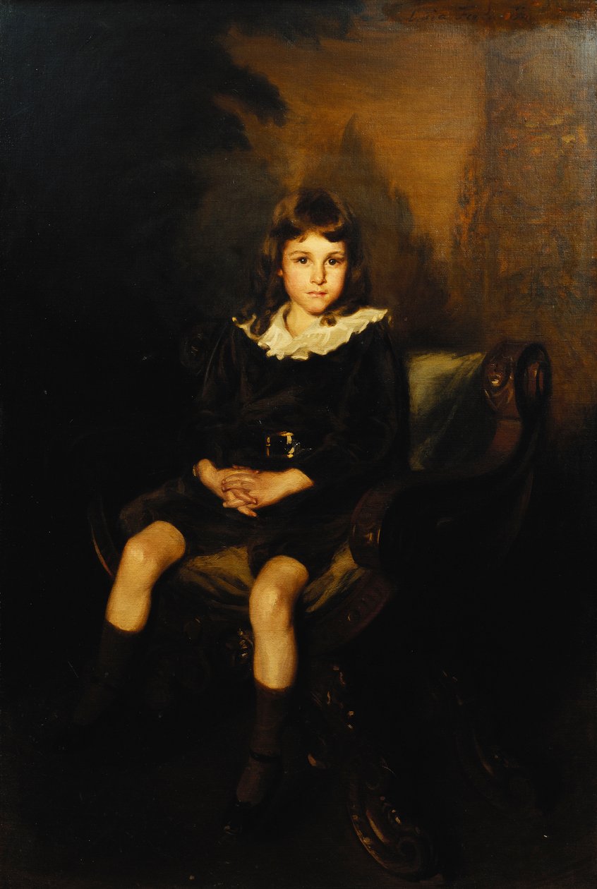 Porträt eines Jungen, der in einem Stuhl sitzt von Lydia Field Emmett