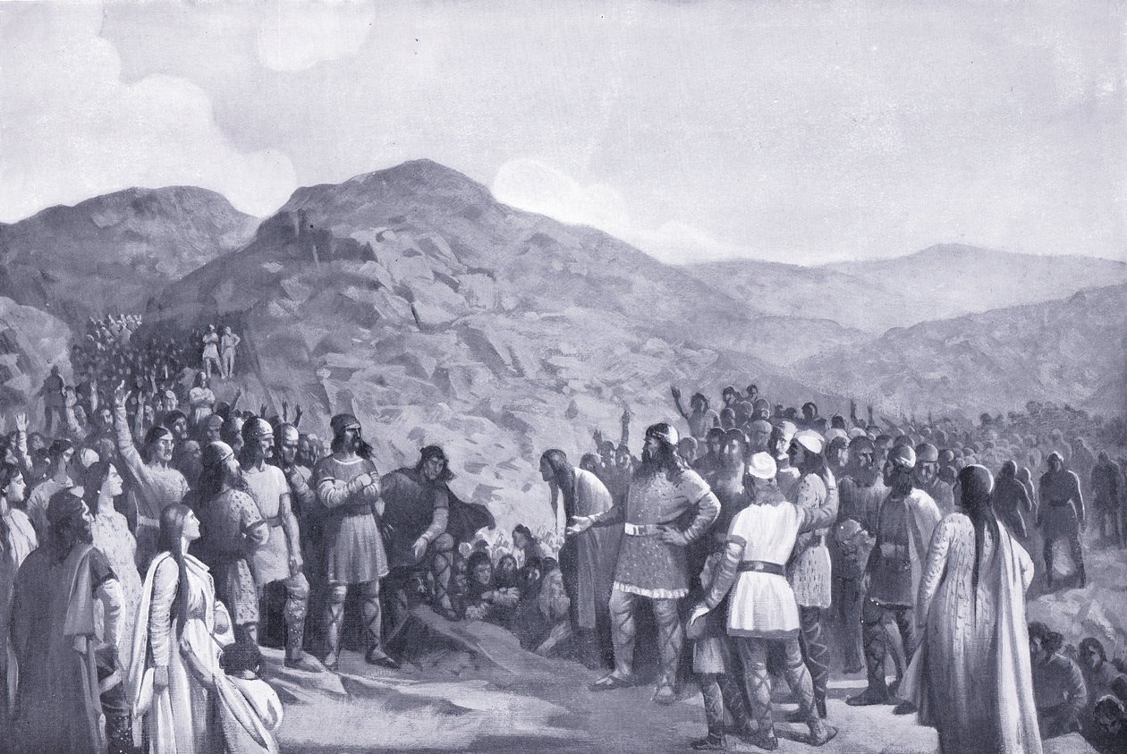 Ein walisisches Stammes-Treffen, 1920er Jahre von M. Mackinlay