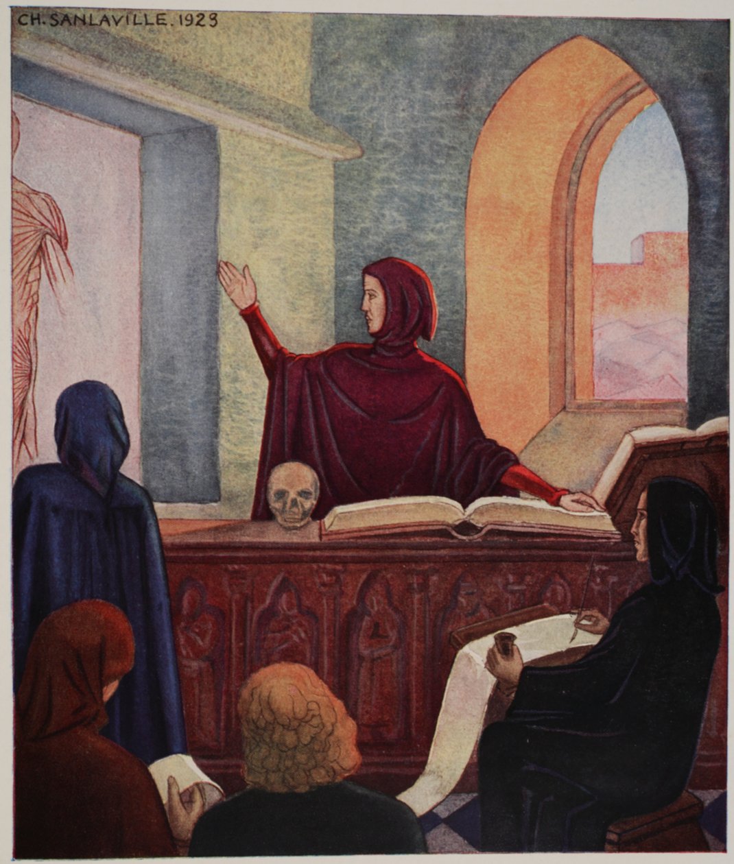 Henri de Mondeville lehrt Anatomie, Universität Montpellier von M. Charles Sanlaville