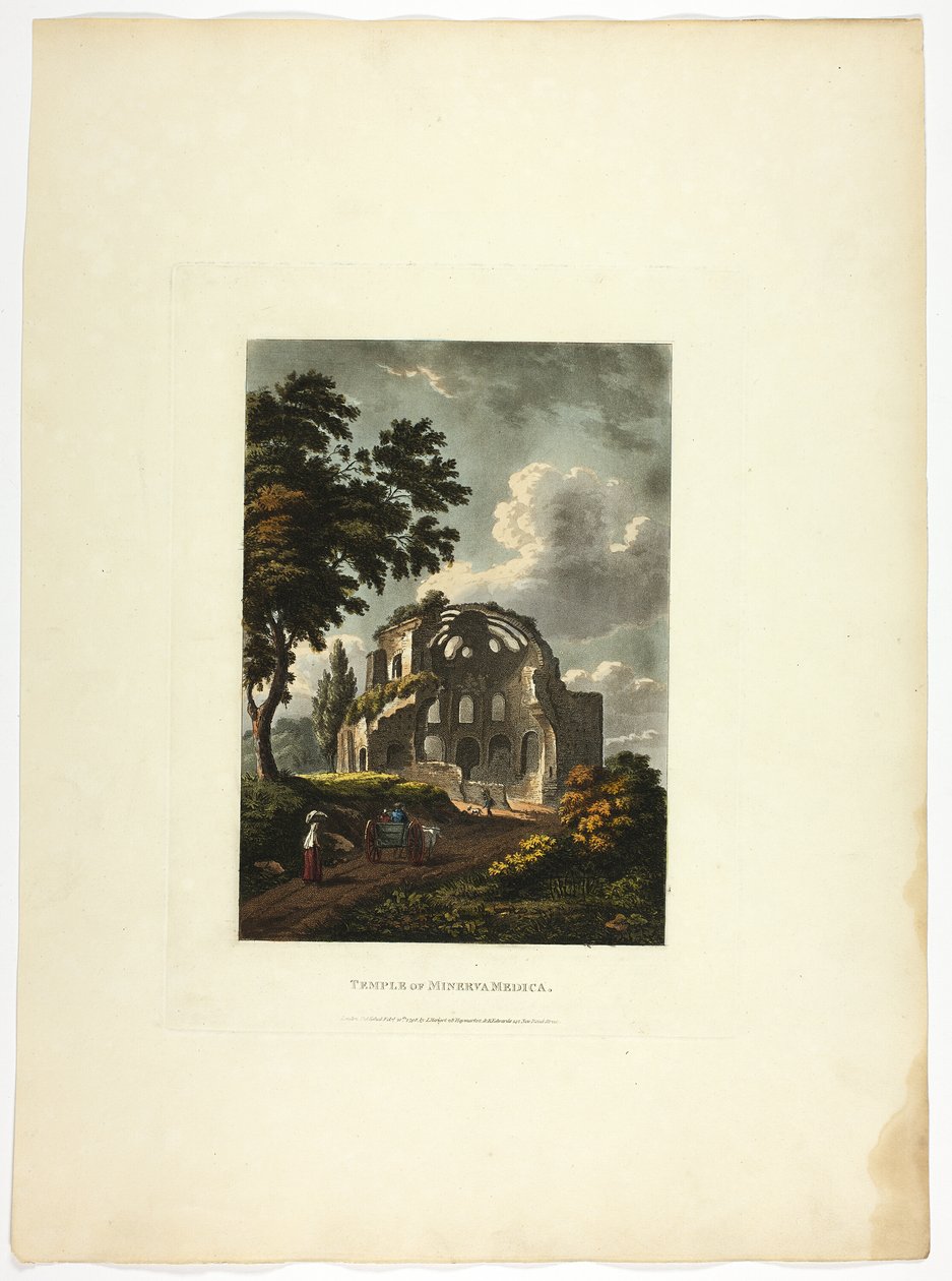 Tempel der Minerva Medica, Tafel fünfundzwanzig aus den Ruinen von Rom von M. Dubourg