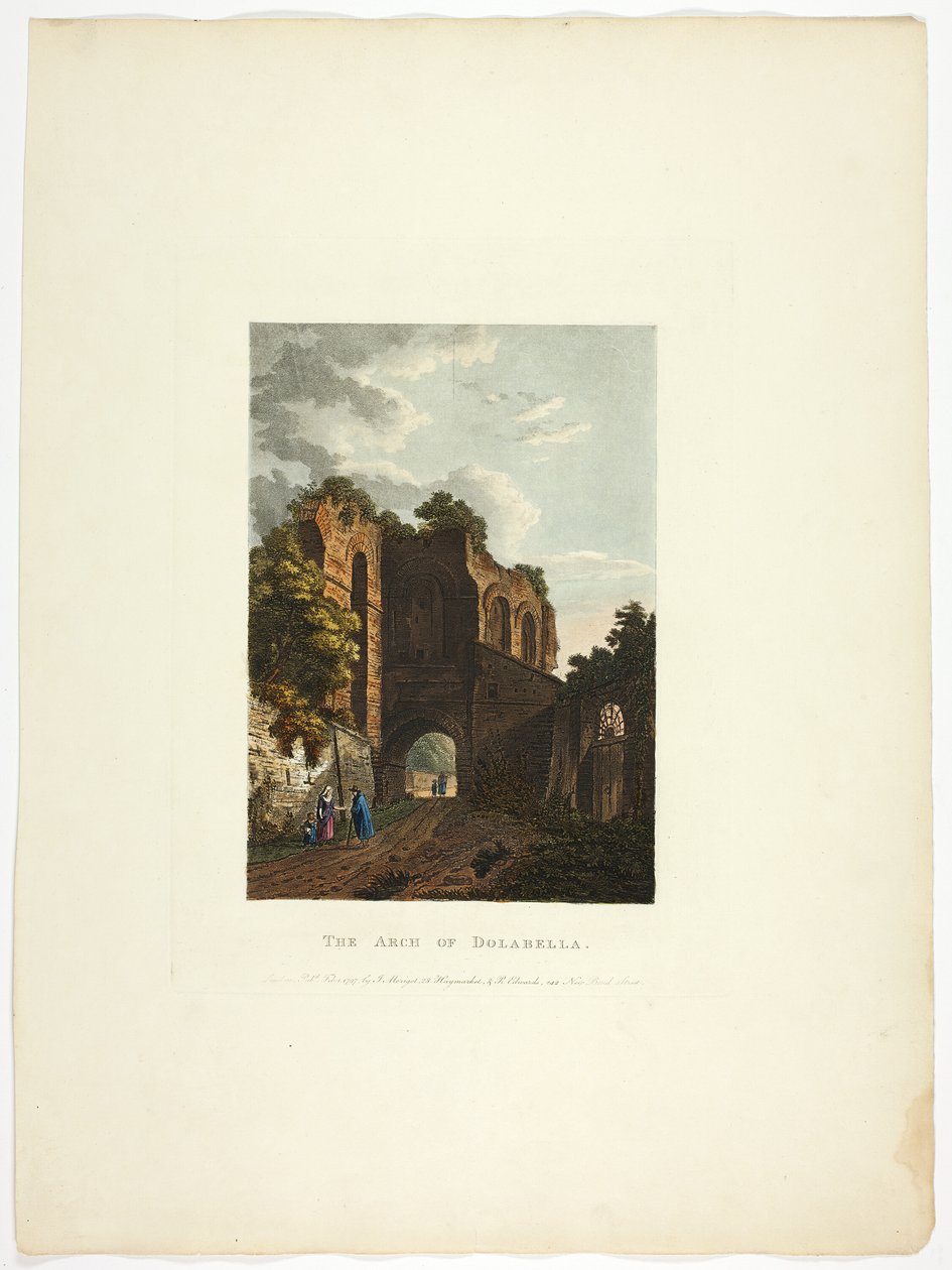 Der Bogen von Dolabella, Platte fünfunddreißig aus den Ruinen von Rom von M. Dubourg