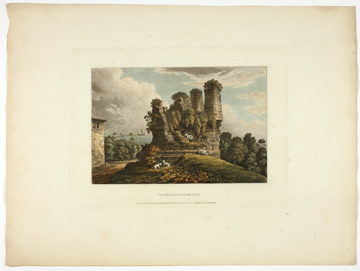 Grab von Horath, Platte sechs aus den Ruinen von Rom von M. Dubourg