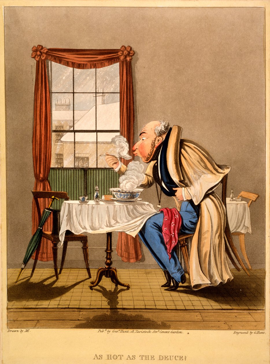 So heiß wie die Hölle!, Druck von George Hunt, 1827 von M. Egerton
