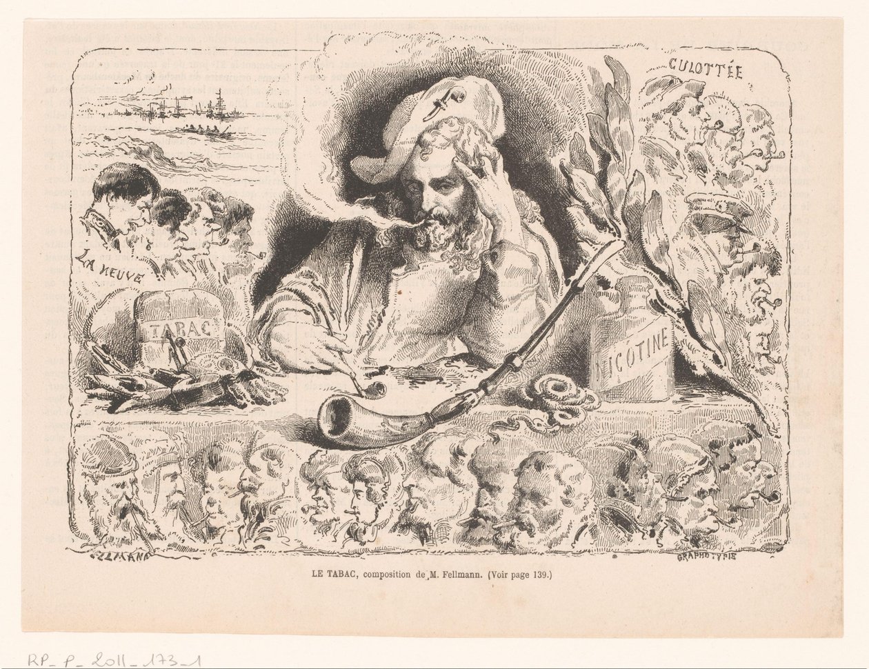 Jakobus der Ältere in einer Allegorie auf Tabak von M. Fellmann