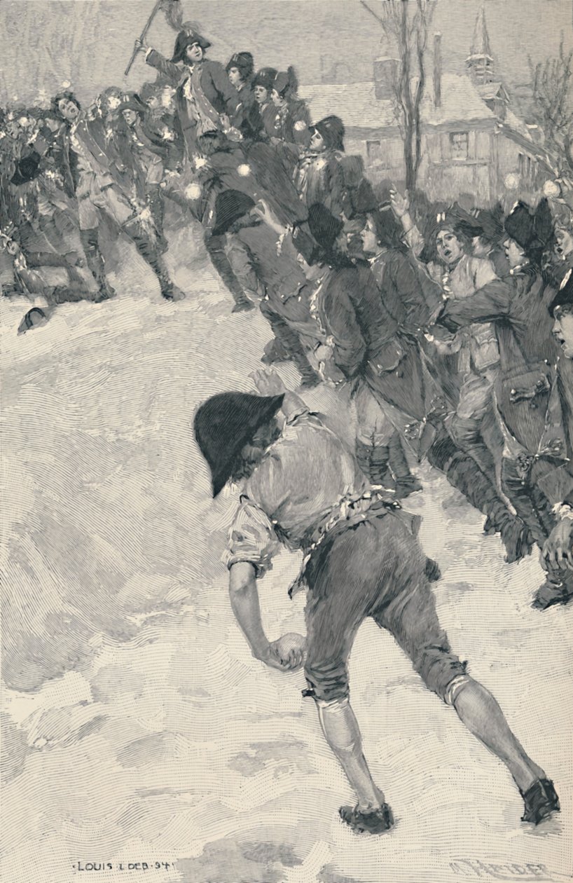 Bonaparte greift Schneeforts an der Schule von Brienne an, 1896 von M. Haider