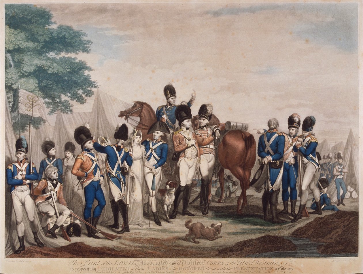 Soldaten des Loyal Associated and Volunteer Corps der City of Westminster, 1799 von M Place