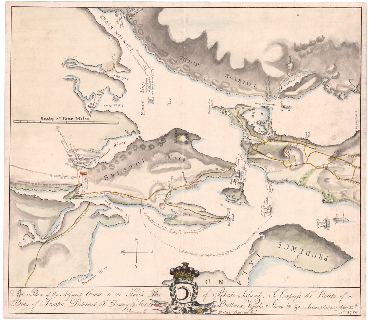Plan von Rhode Island von Seix von M. Seix
