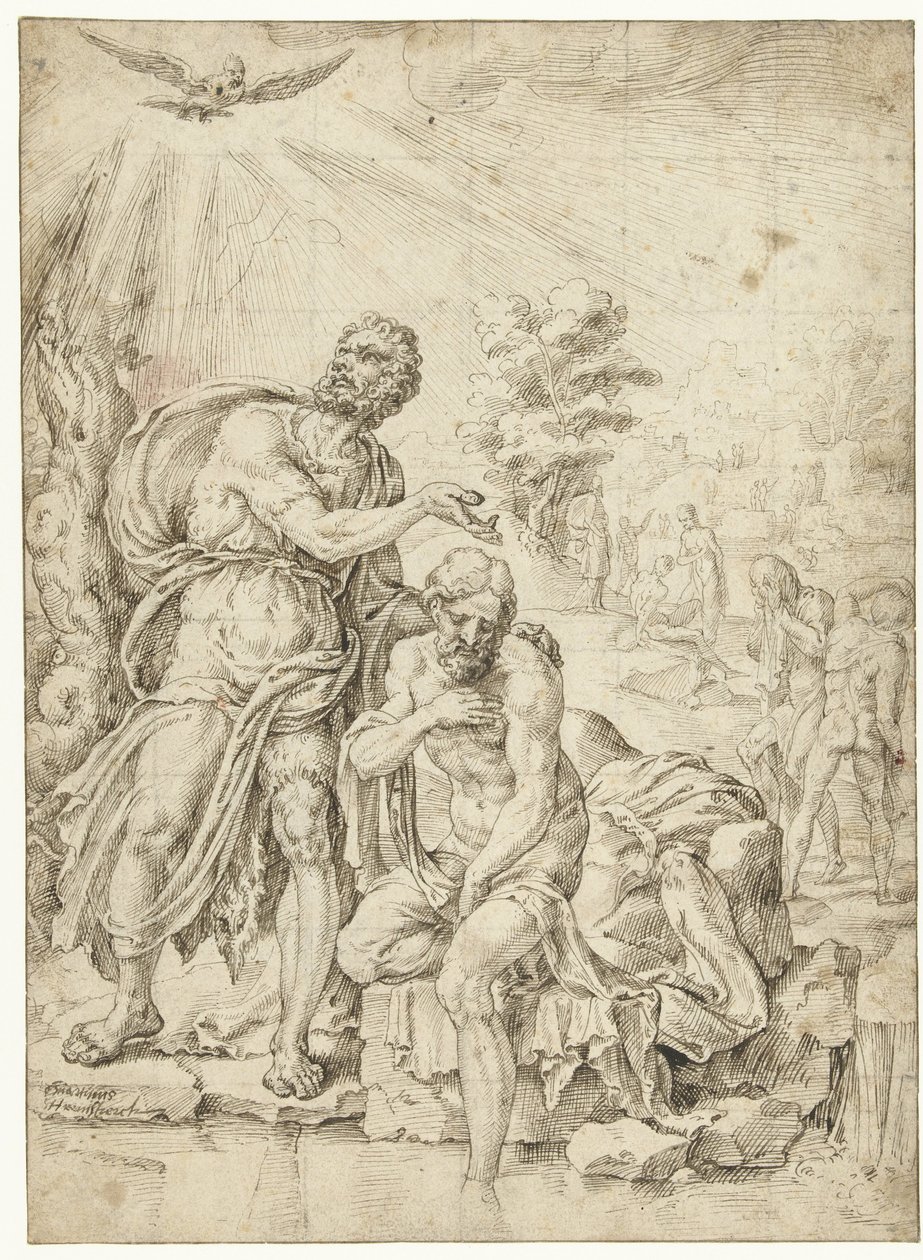 Taufe Christi von Maarten van Heemskerck