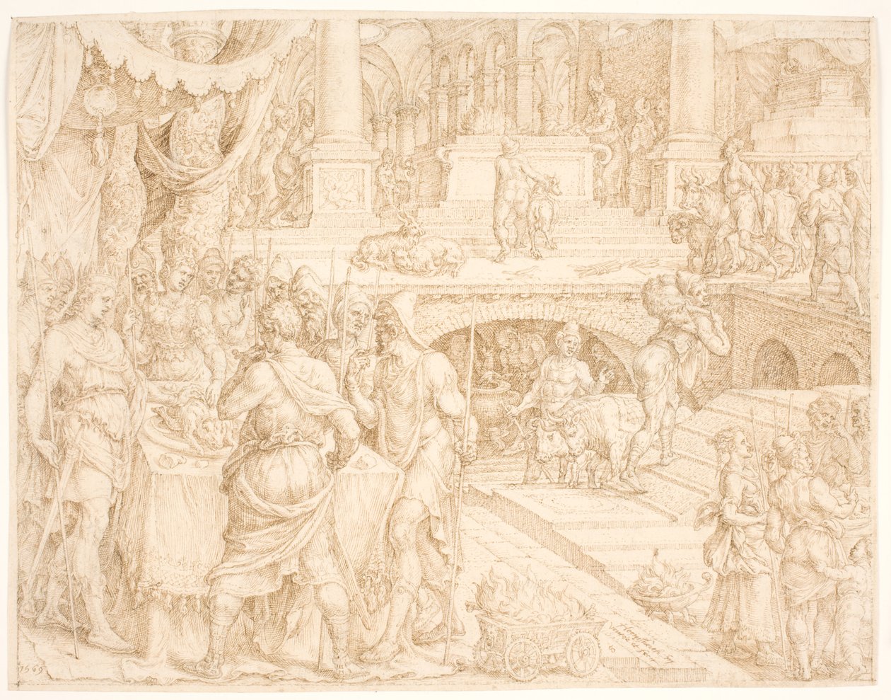 Josias befiehlt dem Volk, das Passahfest gemäß dem Bundesbuch zu halten von Maarten van Heemskerck