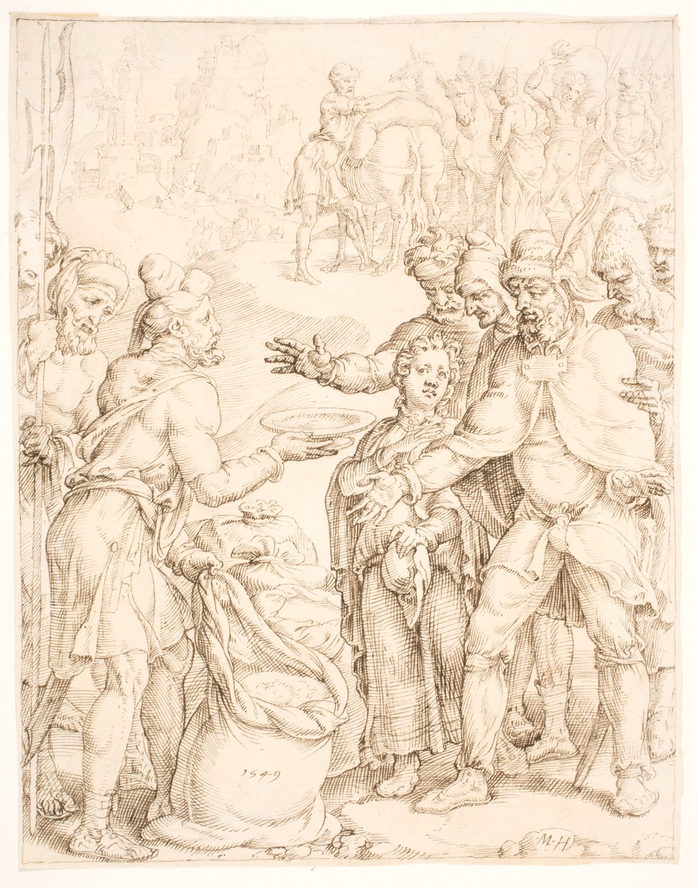 Das Finden des Bechers des Pharaos im Sack Benjamins von Maarten van Heemskerck