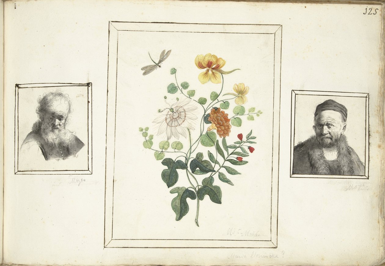 Stillleben mit Blumen, einem Kopf und einer Büste eines Mannes von Machtelt Moninckx