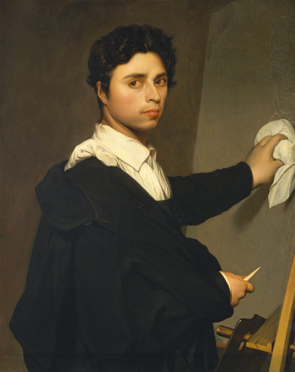 Ingres 1780-1867 als junger Mann, ca. 1850-60 von Madame Gustave Hequet