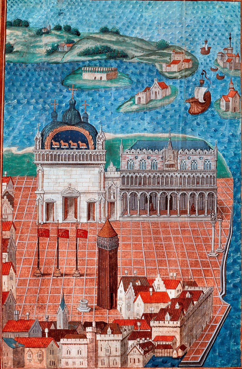 Ansicht des Markusplatzes mit dem Dogenpalast in Venedig von Maitre de Philippe de Gueldre