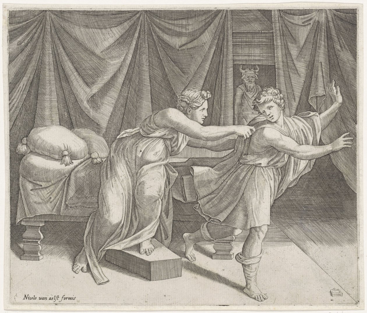 Joseph und die Frau von Potiphar von Marcantonio Raimondi