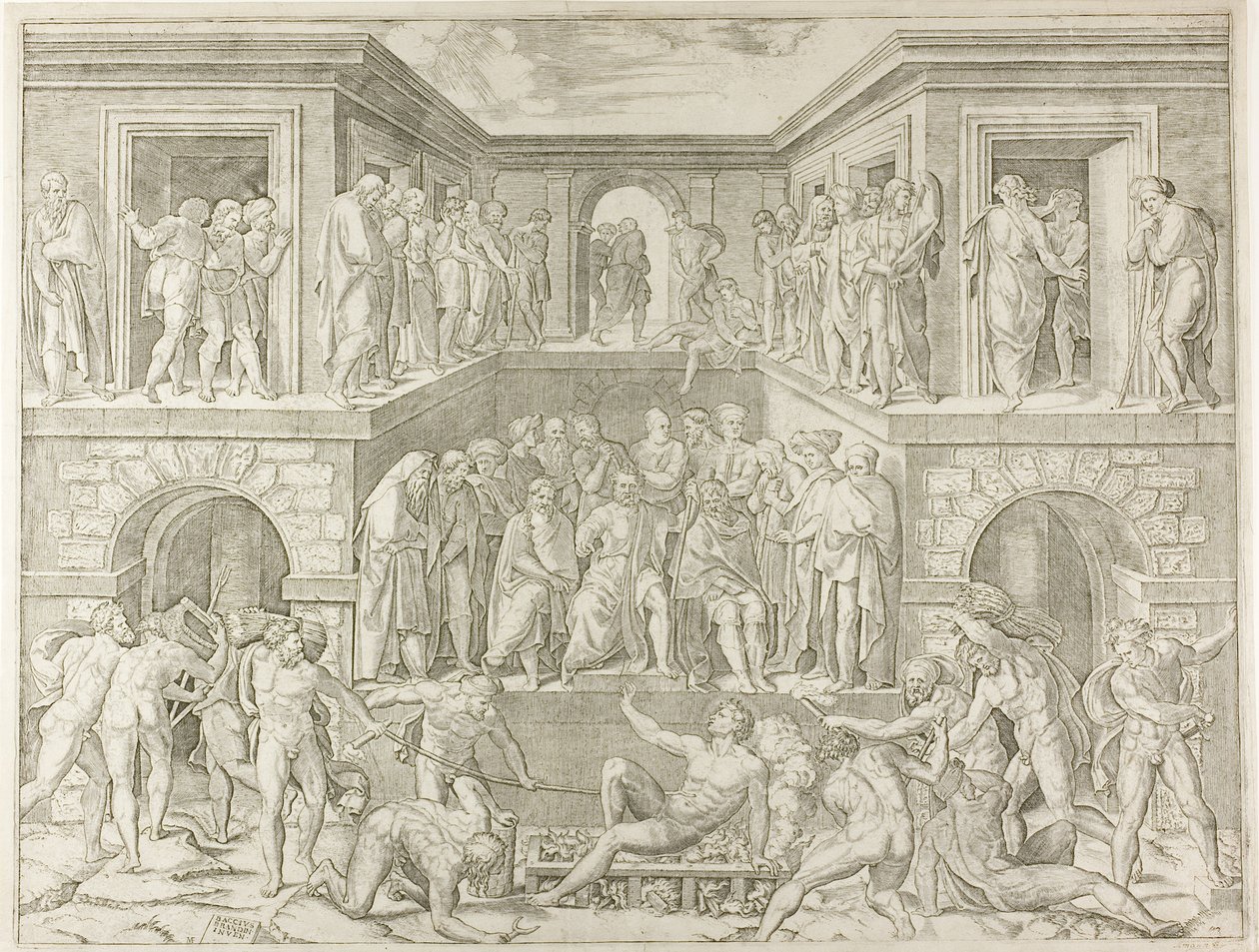 Martyrium des Heiligen Laurentius von Marcantonio Raimondi