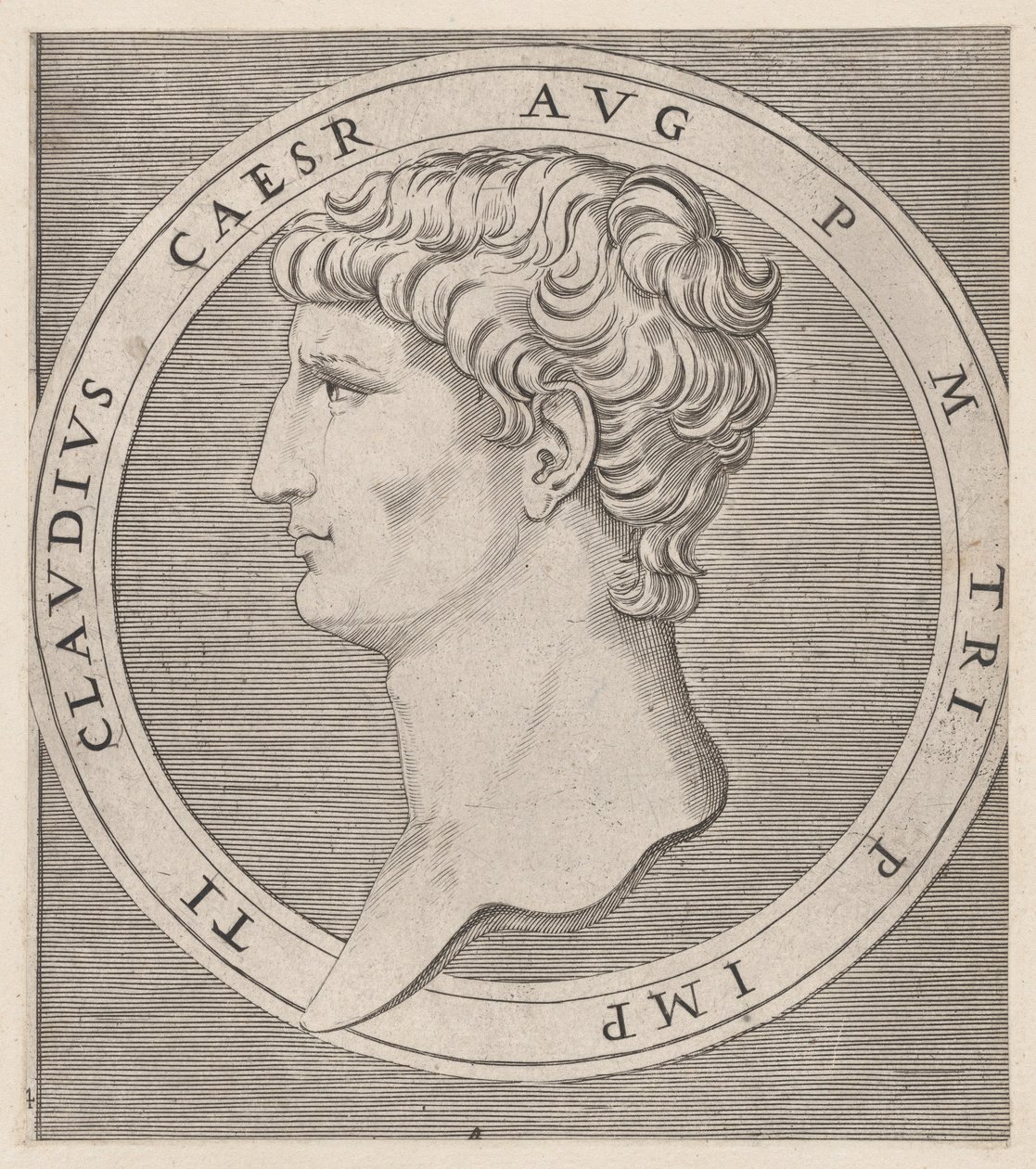 Speculum Romanae Magnificentiae: Claudius, aus Die zwölf Cäsaren, ca. 1500-1534 von Marcantonio Raimondi